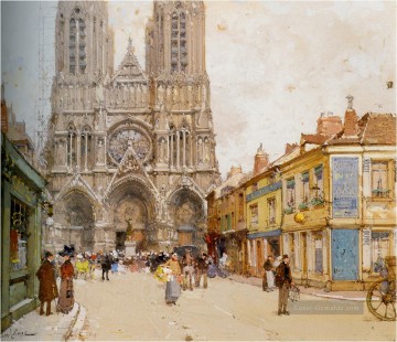 Eugène Galien Laloue Werke - La Cathedrale de Reims Galien Eugene